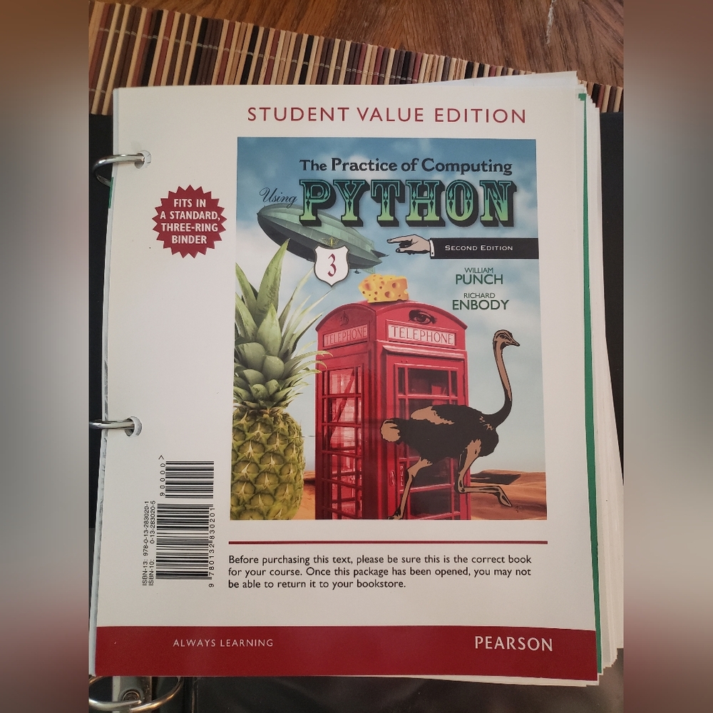 Practice of Computing Using Python by William F. Punch and Richard Enbody w/Code